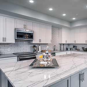 Marble kitchen, Travis Miller Homes in Nixa, MO
